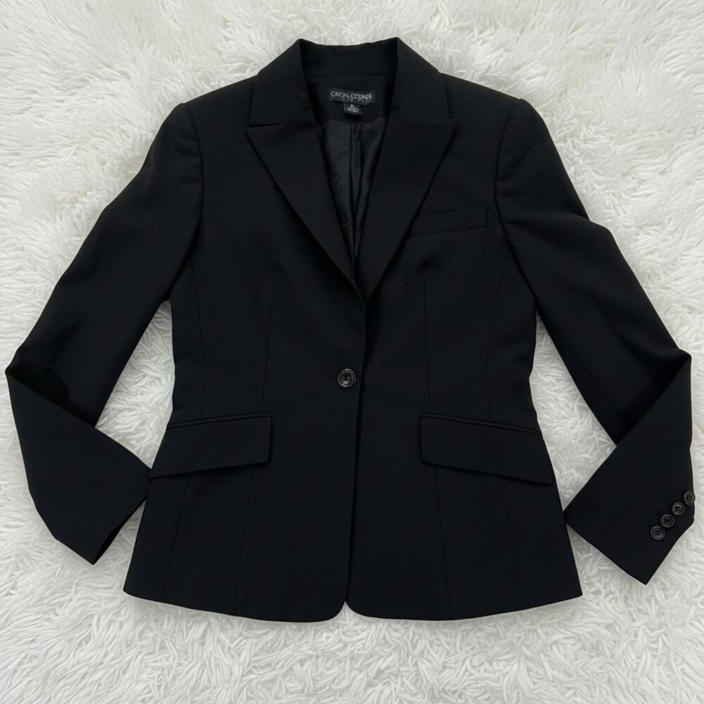Casual Corner Women's Black Stretch Wool Blazer - Size 8
 b84